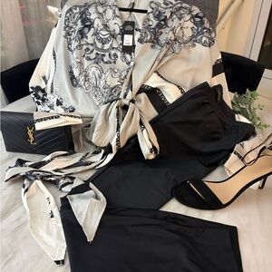 Black and White Patterned Blouse